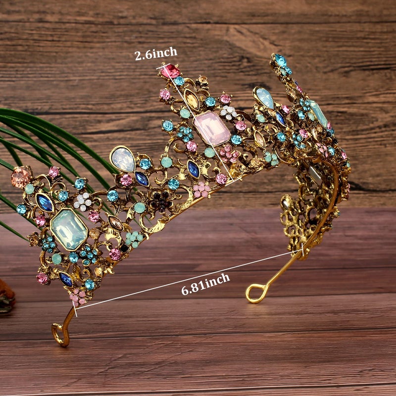 Didder Baroque Vintage Crowns and Tiaras - Royal Princess Crowns for Girls and Women - Wedding, Halloween, Christmas, Prom, Birthday and Party - Image 2